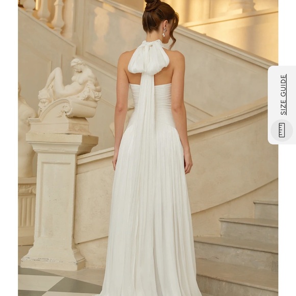 Uranie White Gathered Maxi Dress - Picture 5 of 6